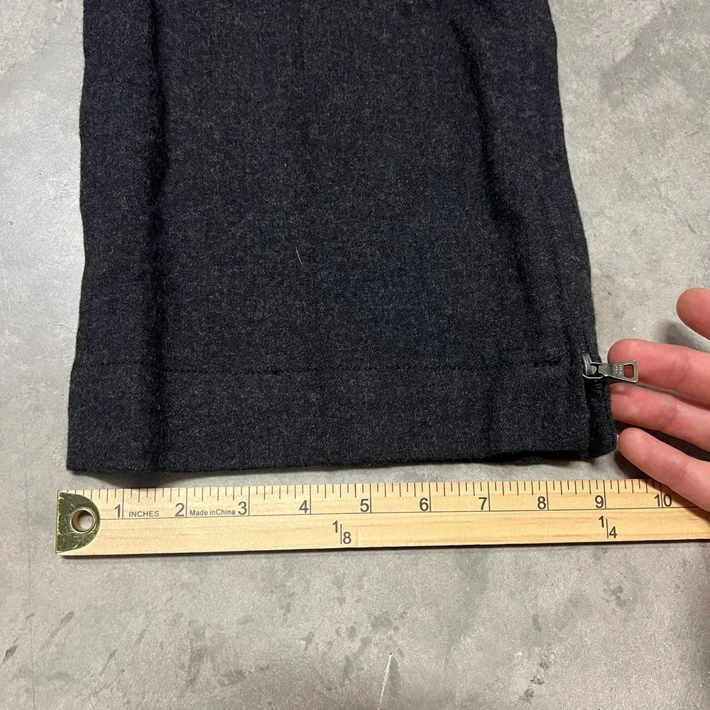 Prada Men Charcoal Grey Wool Ankle Zip Trousers Made in Italy Size 50 IT 34 US